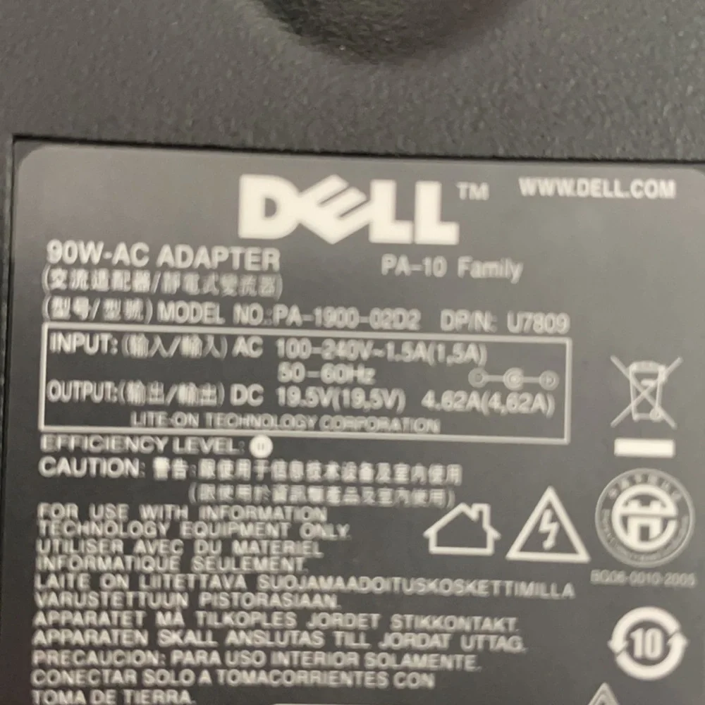 Gently Used Dell 90w AC Power Adapter Charger in great condition.
